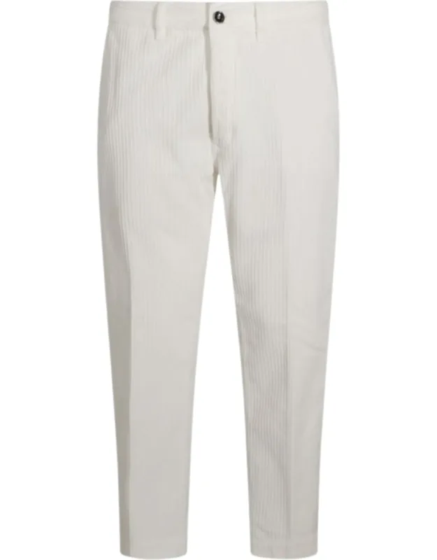 Textured Straight-leg Pants With Button Closure And Flap Pockets