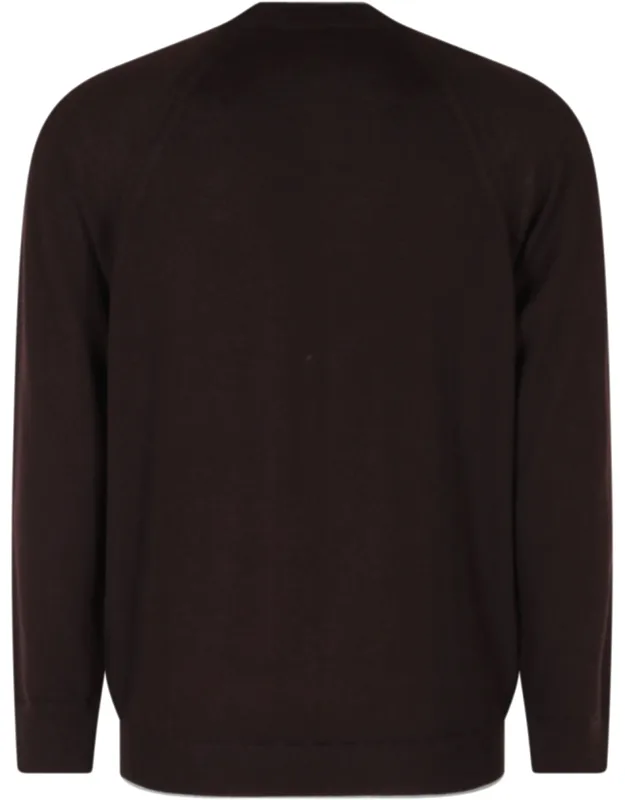 Double-collar Wool Crewneck Sweater