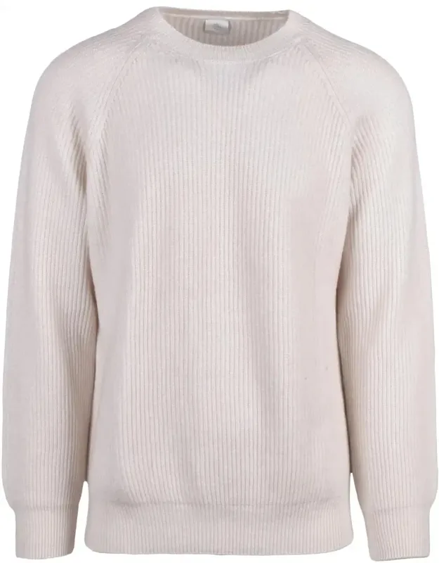 Ribbed Cashmere Sweater With Raglan Sleeves And Modern Silhouette