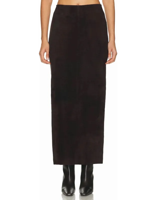 Suede Column Skirt