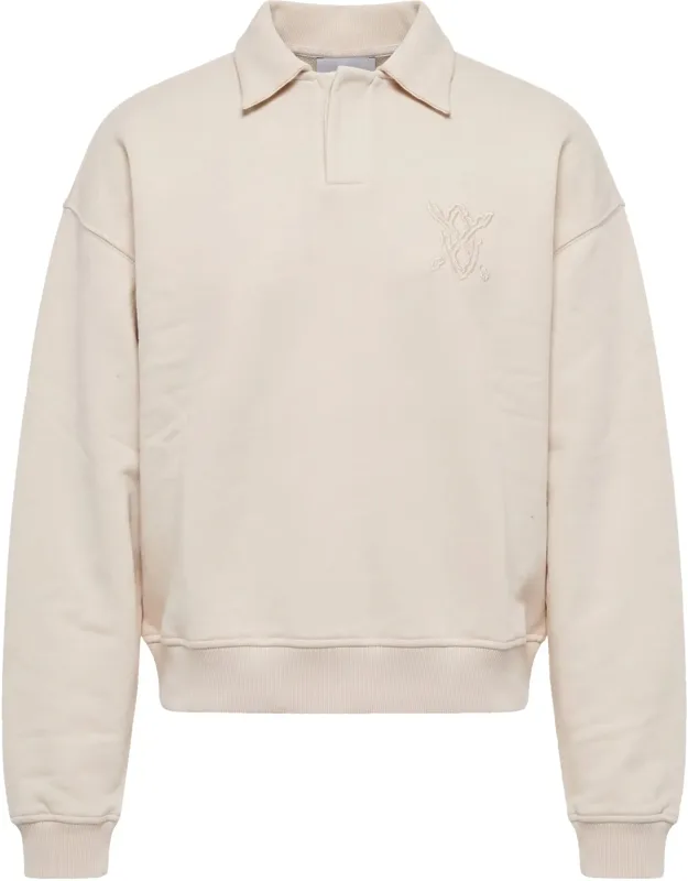 Moonbeam Polo Collar Fleece Sweatshirt