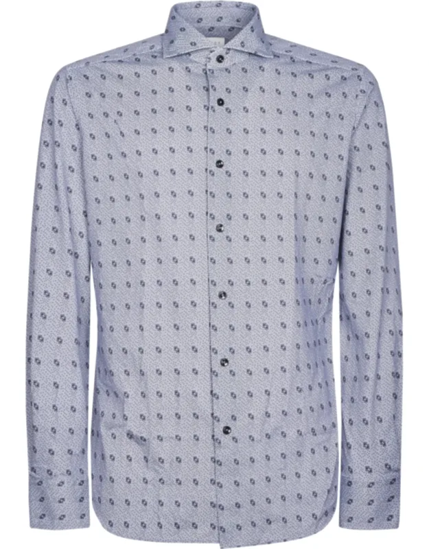 Geometric Pattern Long-sleeve Button-up Shirt