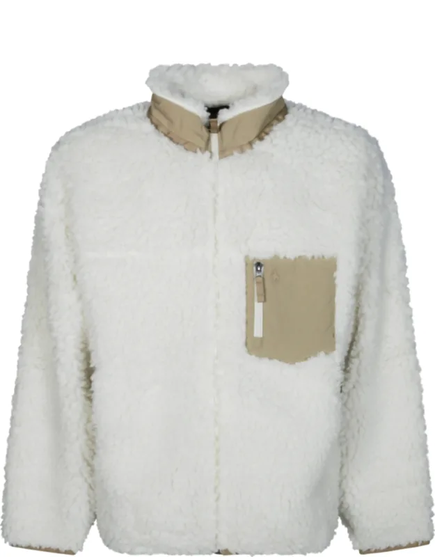 Textured Full-zip High-collar Pullover Sweater