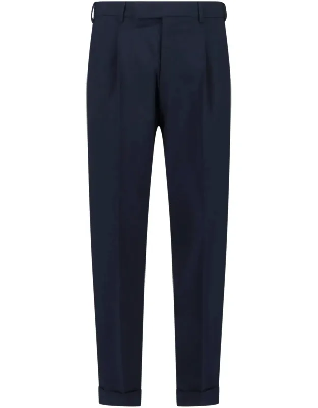 Mid-rise Virgin Wool Trousers With Pleats