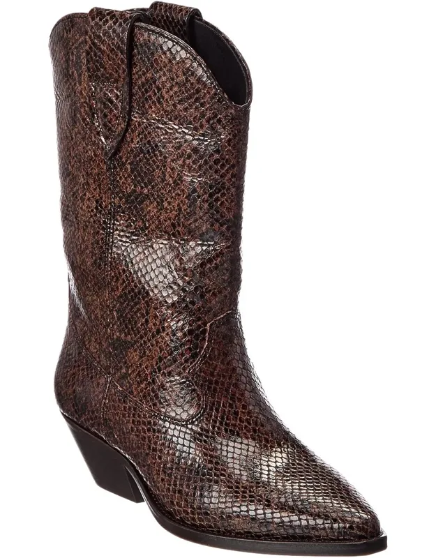 Duerto Snake-embossed Leather Boots