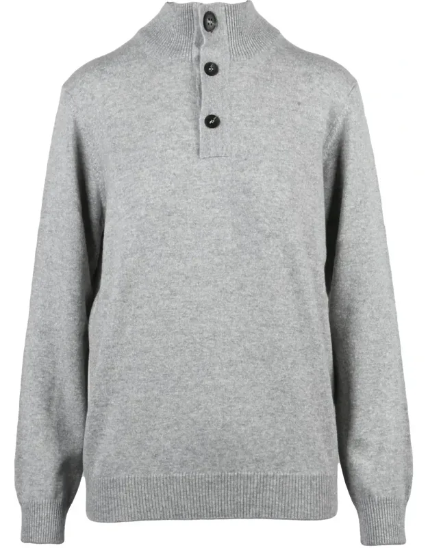 Button Wool-blend High Neck Sweater