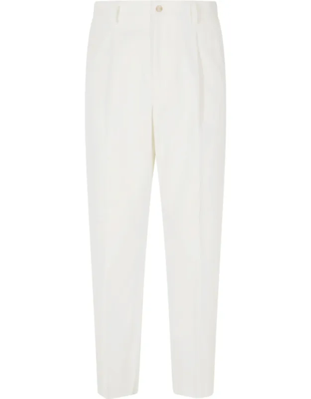 Tailored Trousers With Front Pleats And Invisible Zip Closure