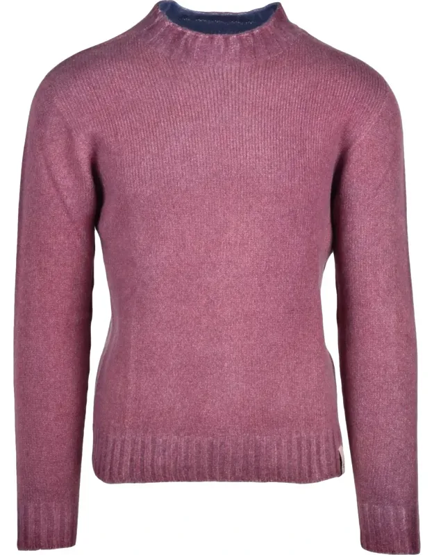 Virgin Wool Two-tone Crewneck Sweater