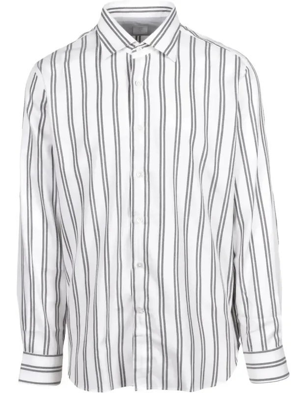 Striped Cotton-blend Flannel Shirt