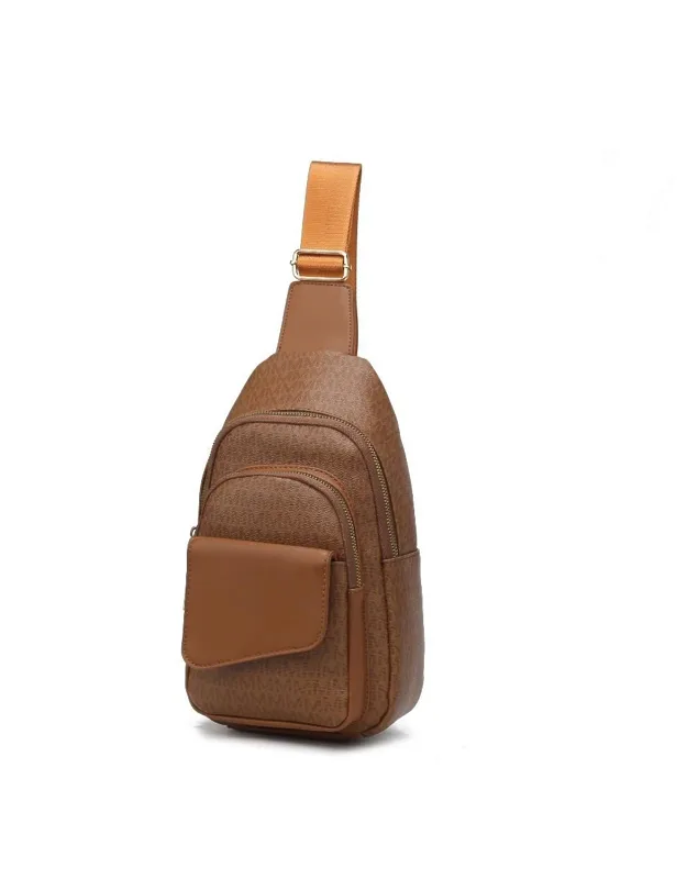 Kace Logo Printed Vegan Leather Sling Bag