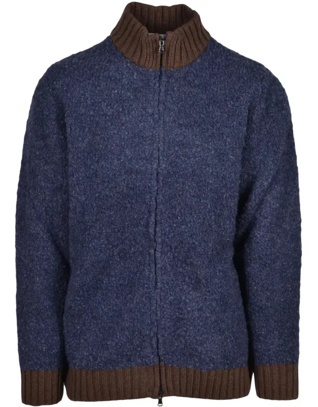 Textured Knit Zip Cardigan