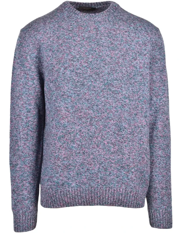 Two-tone Virgin Wool Crewneck Sweater