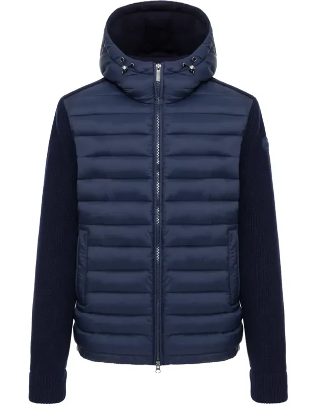 Quilted Knitted Hooded Jacket