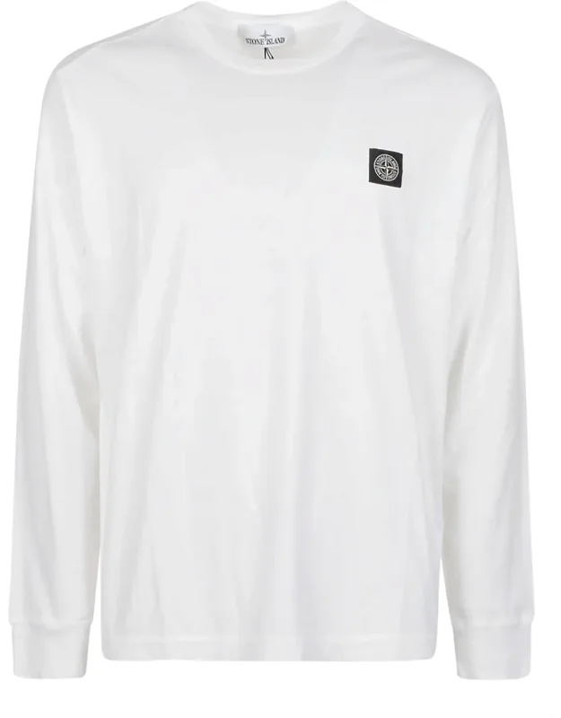 Long Sleeve Crewneck Patch Cotton T-shirt