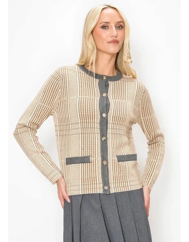 Plaid Knit Cardigan