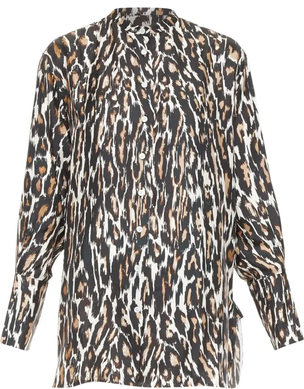 Silk Leopard Print Shirt