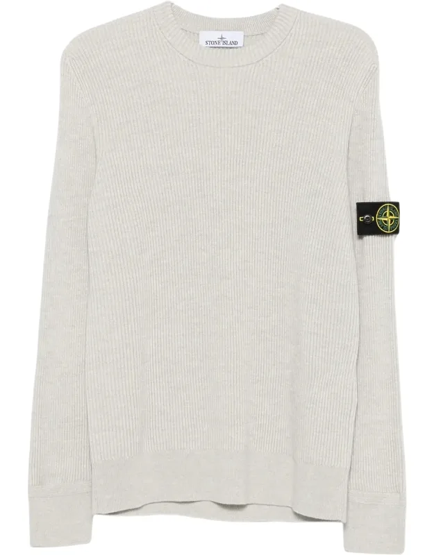 Knitwear Patch Logo Ribbed Sweater