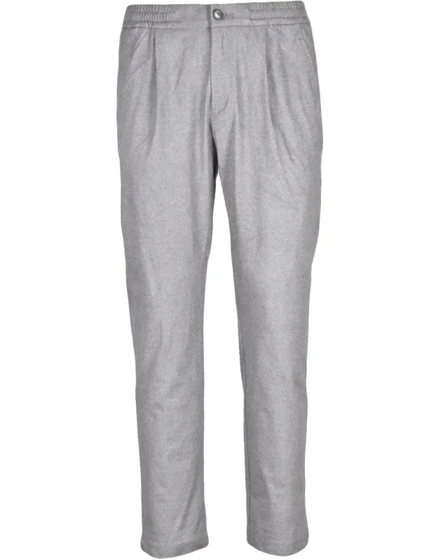 Tapered Chino Trousers With Pleated Waist