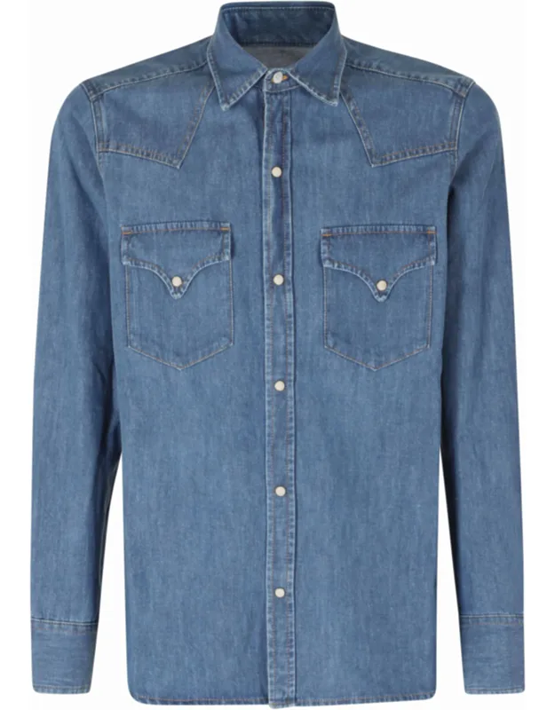 Texan Long-sleeve Cotton Denim Shirt