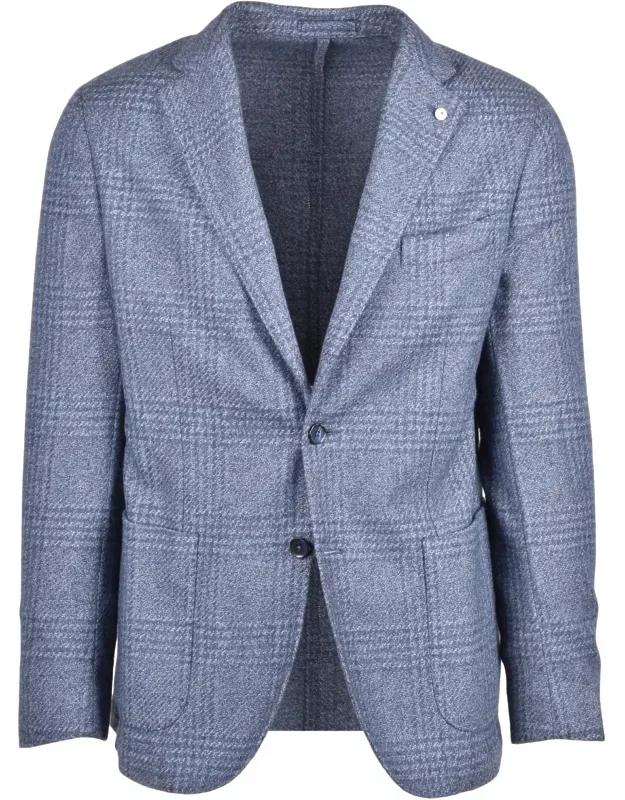Rounded Jacket With Notch Lapels And Textured Fabric