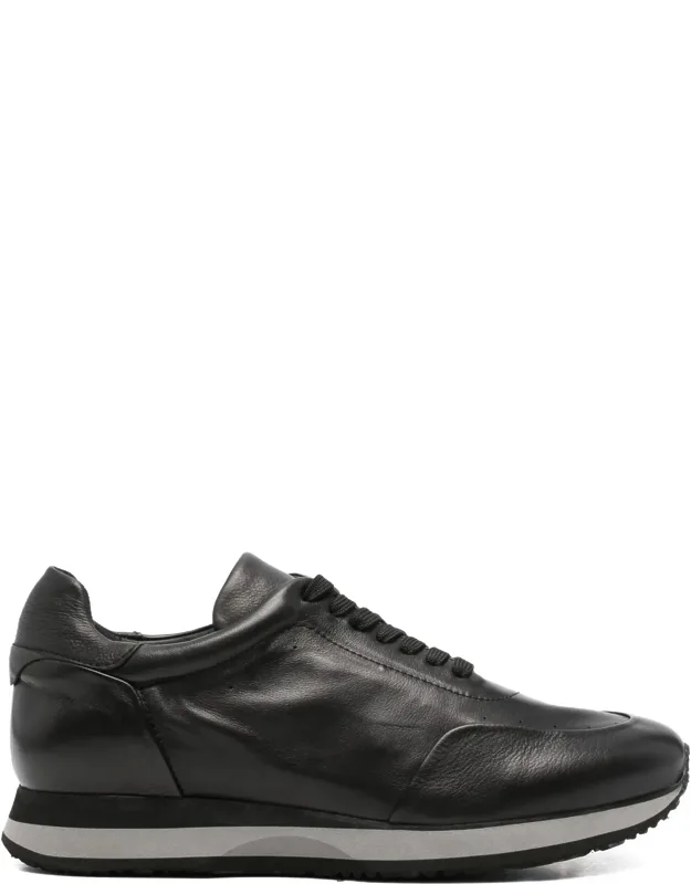 Leather Wedge Sneakers