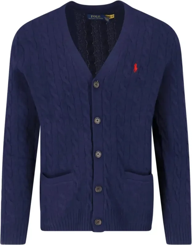 Cable-knit Wool-cashmere V-neck Cardigan