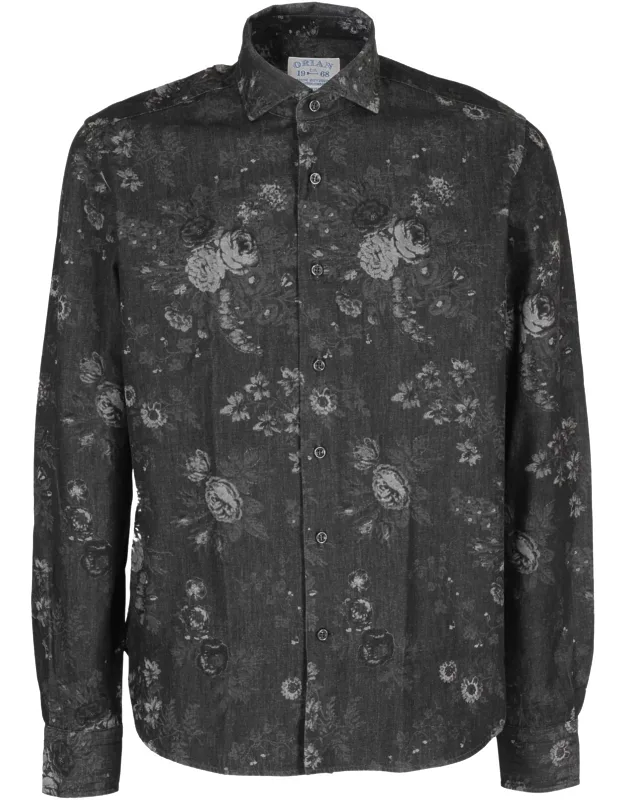 Floral Denim Casual Shirt