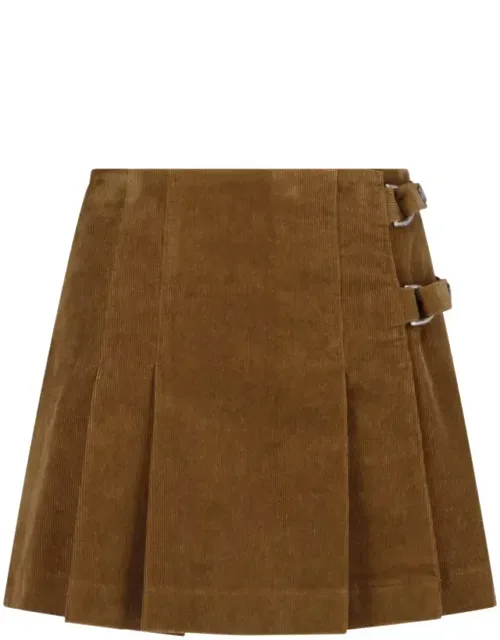 Pleated Adjustable Strap Mini Skirt