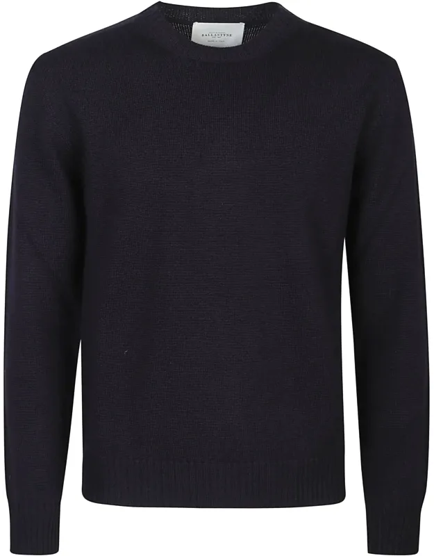 Merino Wool Finely Knit Crew Neck Sweater