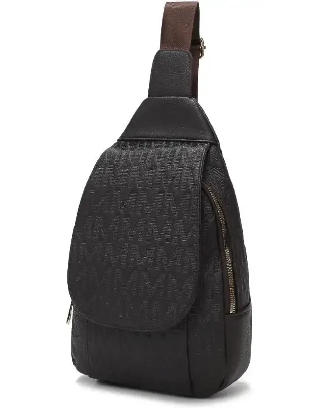 Cleisy Logo Embossed Vegan Leather Sling Bag