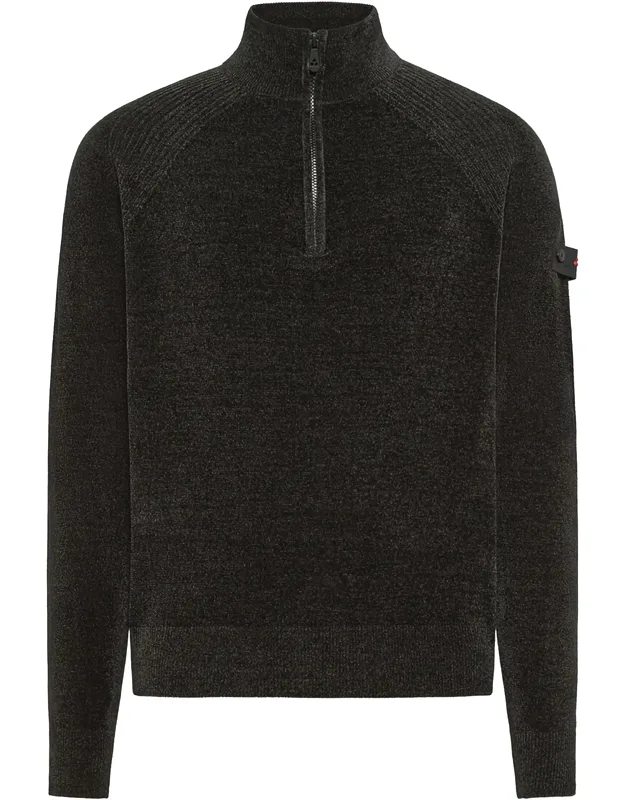 Chenille Ribbed Half-zip Sweater