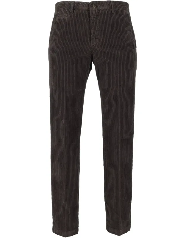 Vertical Ribbed Straight-leg Pants