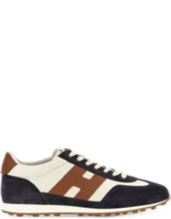 Dark Navy Suede Sneakers With Gum Sole