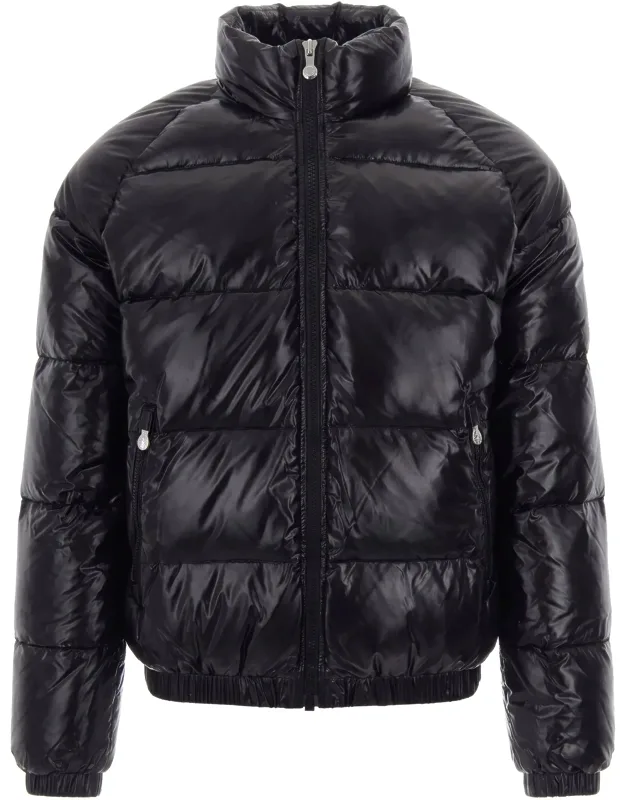 Lacquered Nylon Down Bomber Jacket