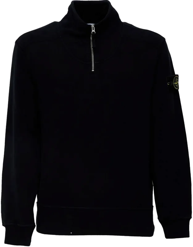 Corduroy Collar Half-zip Polo Sweatshirt