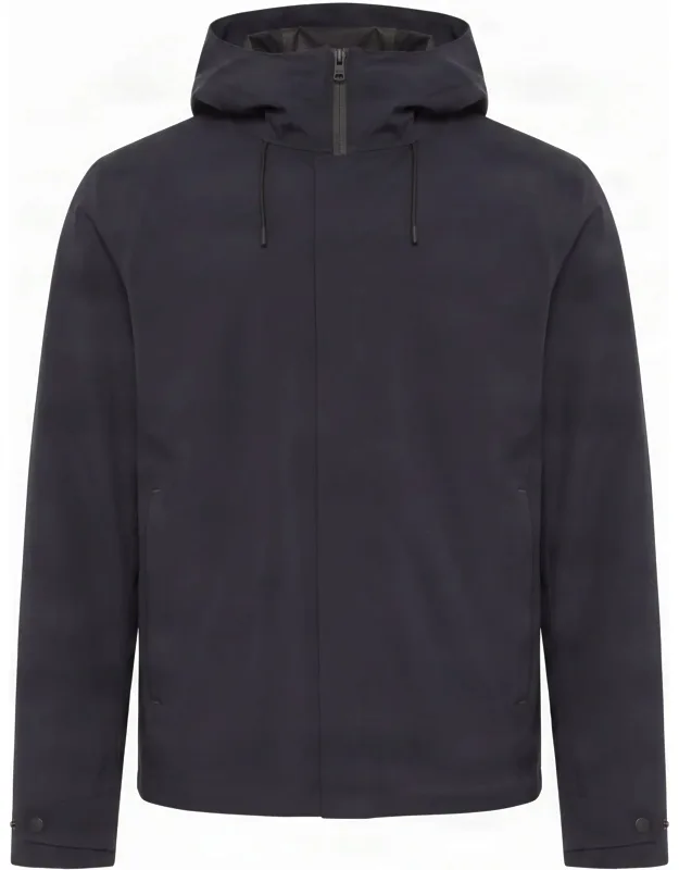 Hooded Jacket With Front Zip Closure And Side Pockets