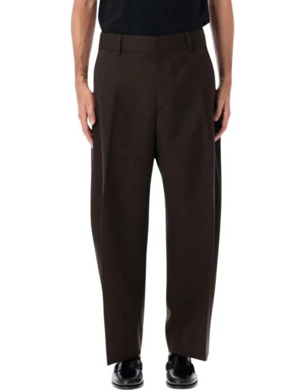Tailored High-waist Wide-leg Pleated Pants