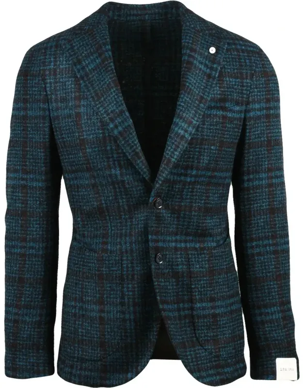Checkered Rounded Jacket With Two-button Closure And Notch Lapels
