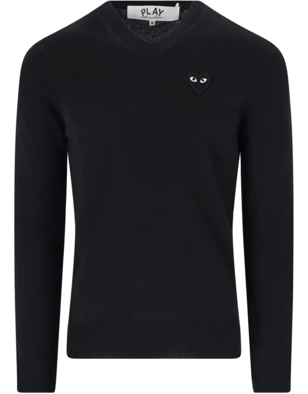V-neck Tonal Logo Sweater