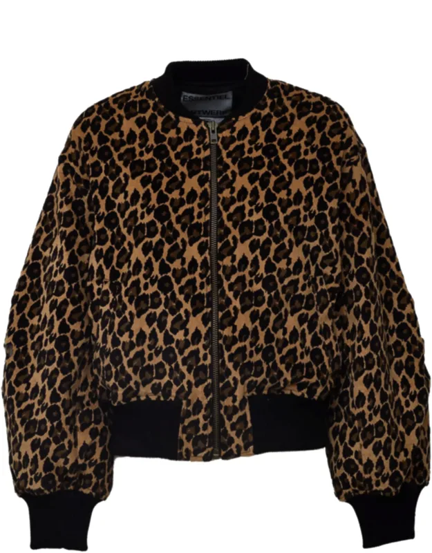 Leopard Print Bomber Jacket