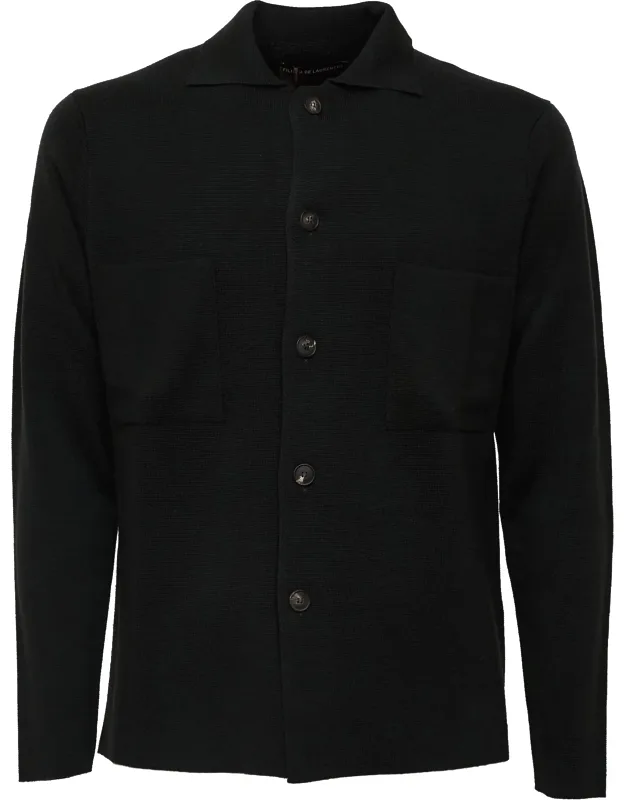 Merino Wool Shirt Collar Pocket Field Jacket