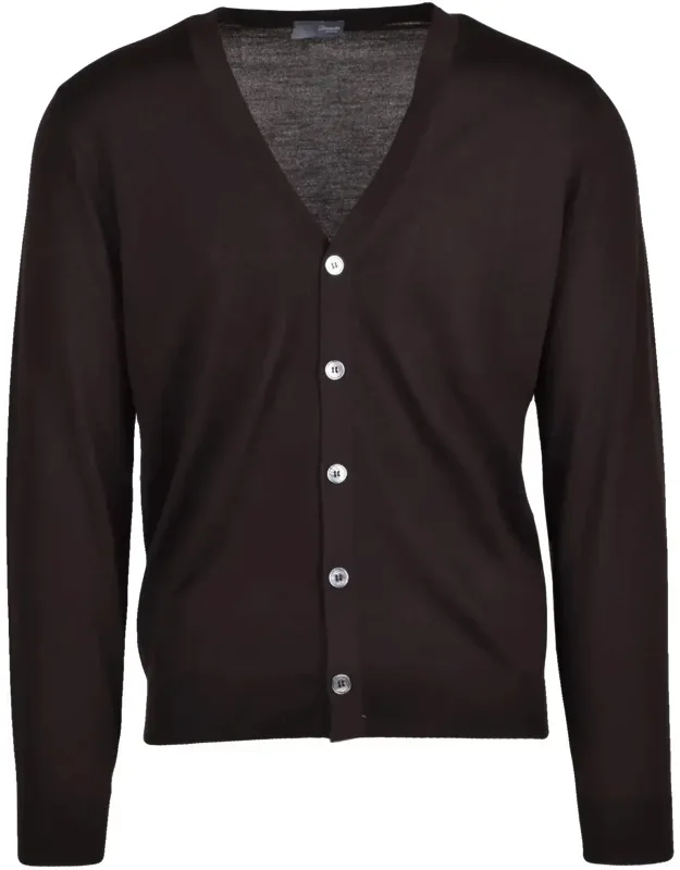 Thin Merino Wool V-neck Cardigan