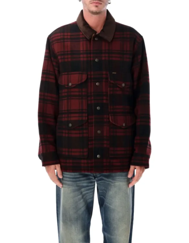 Plaid Corduroy Collar Utility Jacket