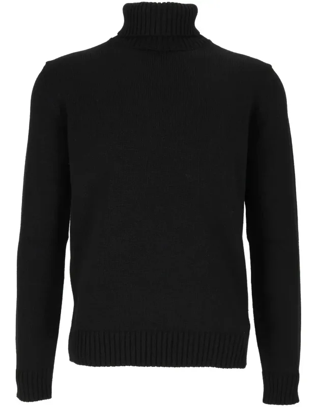Virgin Wool Ribbed Turtleneck Sweater