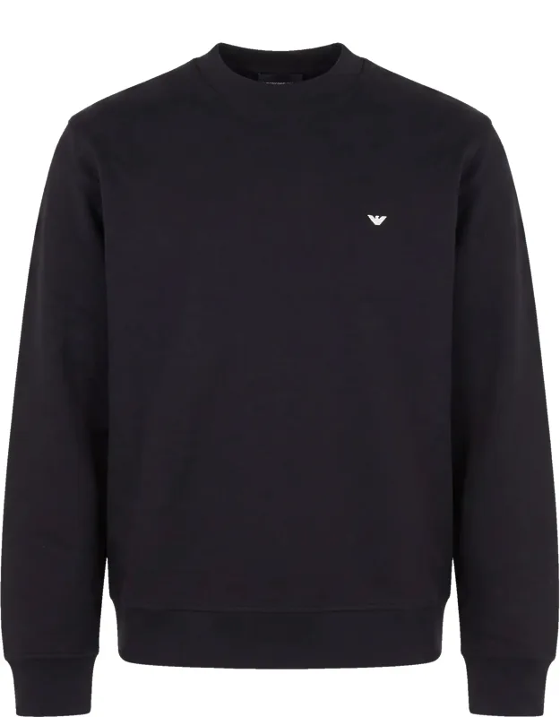 Cotton-blend Raised Embroidery Crewneck Sweatshirt