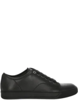 Textured Leather Metal Eyelet Low-top Sneakers