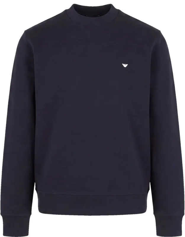 Cotton-blend Raised Embroidery Crewneck Sweatshirt
