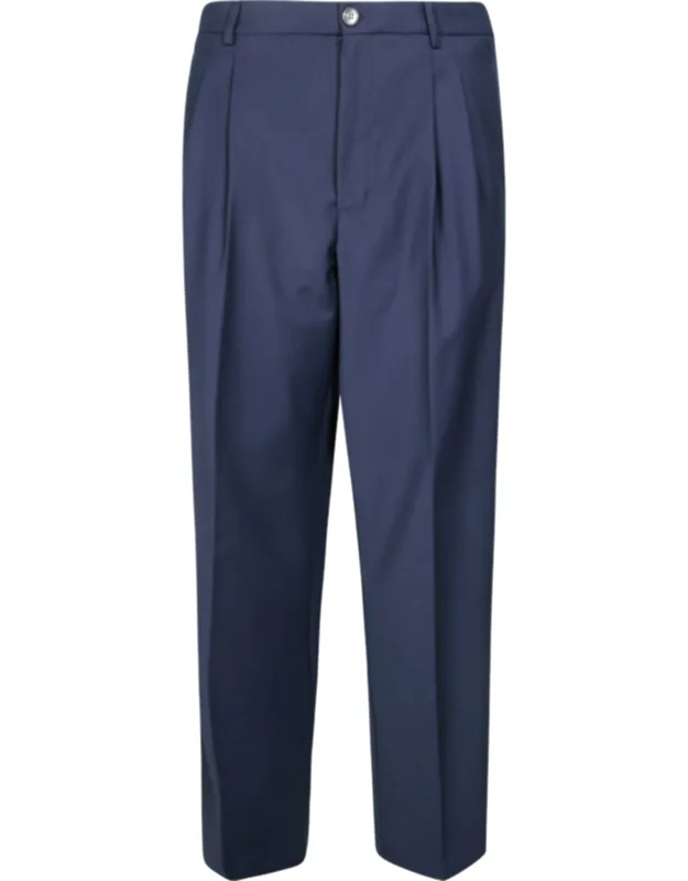 Tailored Pleated Straight-leg Pants