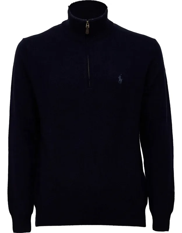 Merino Ribbed Half-zip Wool Pullover