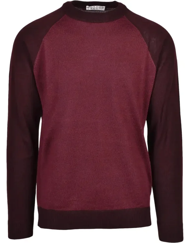 Raglan Sleeve Sweater With Two-tone Design